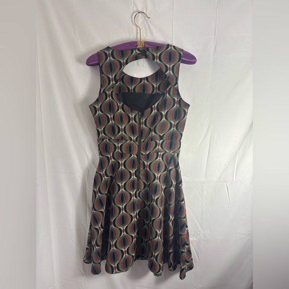 Anthropologie Dresses & Skirts - ANTHRO Louche Sleeveless Boho Art Deco Open Back Retro Midi Skater Dress Size S